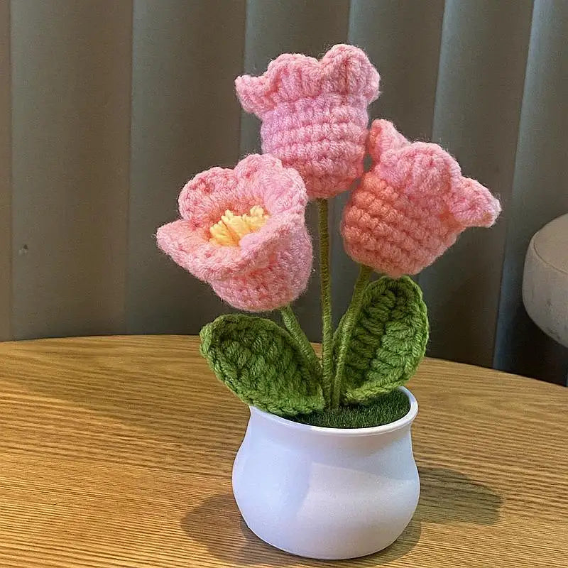 KnitPetal™ – Handmade Mini Rose Pots