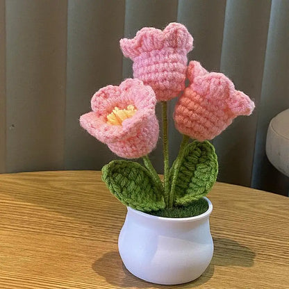 KnitPetal™ – Handmade Mini Rose Pots