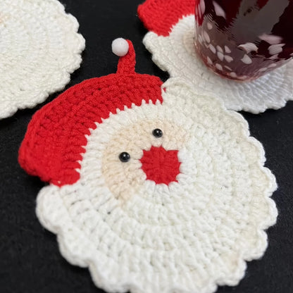 MerryKnit™ – Knitted Santa Claus Drink Coaster