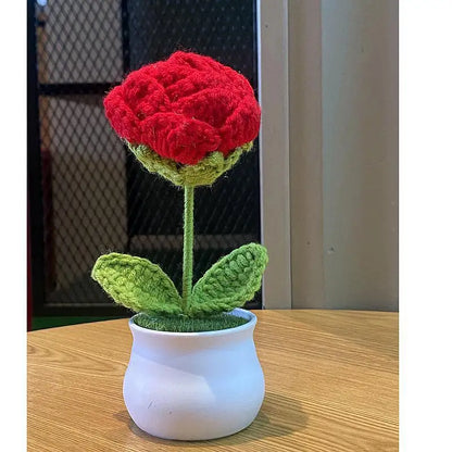 KnitPetal™ – Handmade Mini Rose Pots