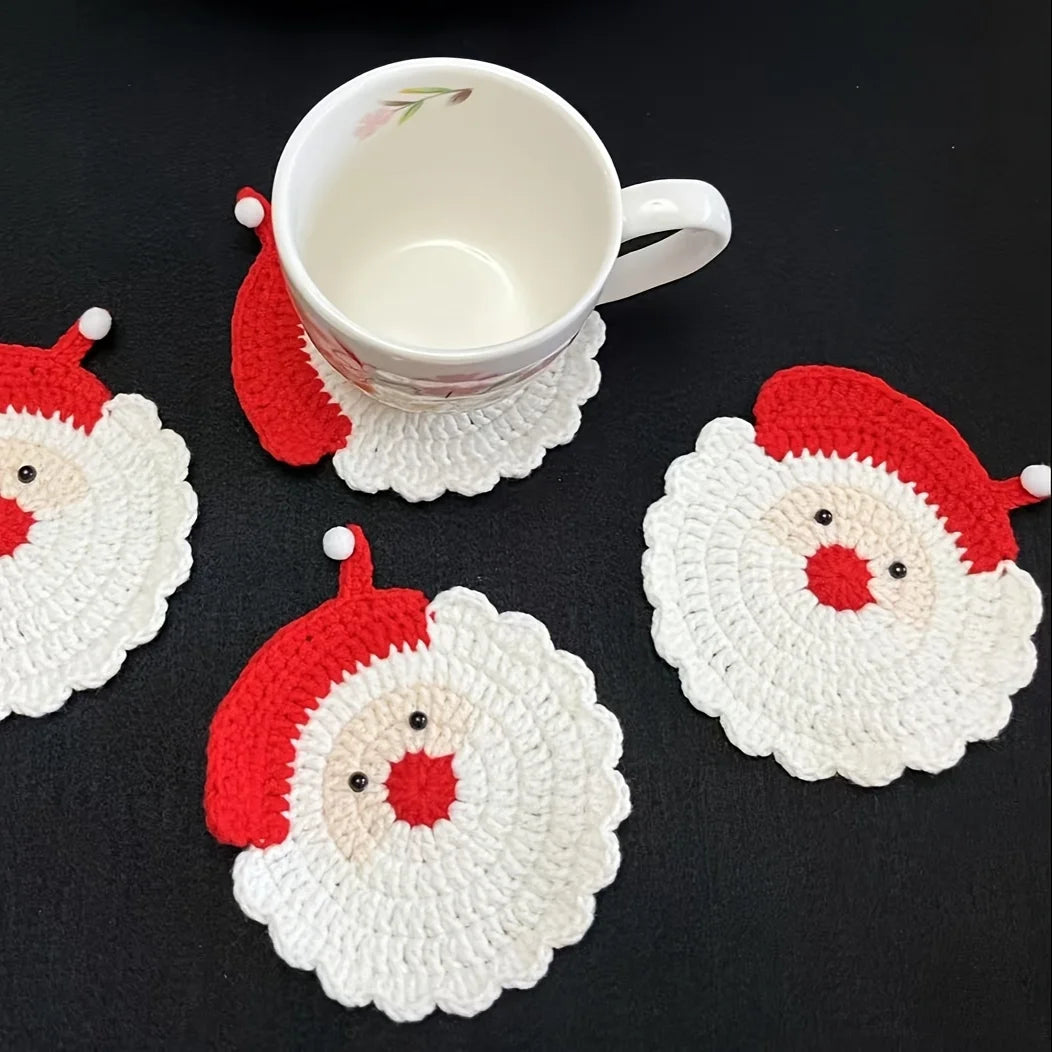 MerryKnit™ – Knitted Santa Claus Drink Coaster