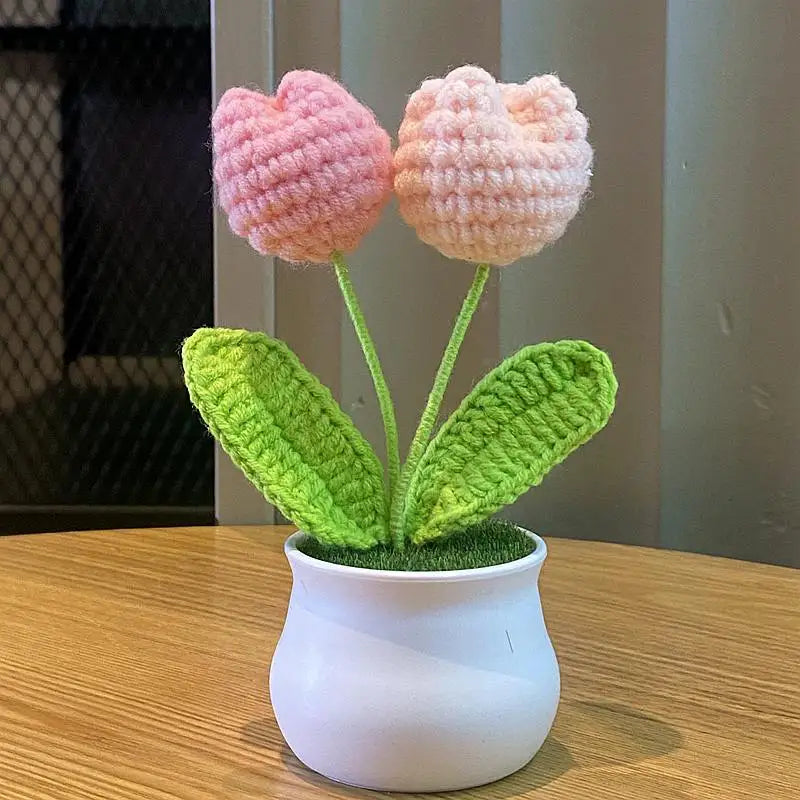 KnitPetal™ – Handmade Mini Rose Pots