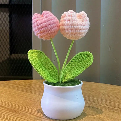 KnitPetal™ – Handmade Mini Rose Pots