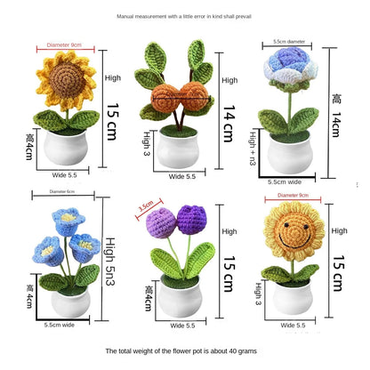 KnitPetal™ – Handmade Mini Rose Pots