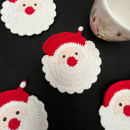 MerryKnit™ – Knitted Santa Claus Drink Coaster